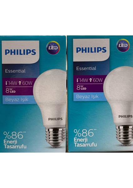 Essential Ledbulb 8W- 60W Normal Duylu E27 Ampul Beyaz Işık