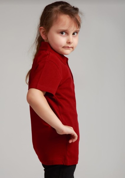 Unisex Bordo Polo Yaka Kısa Kol Lakost T-Shirt fiyatları