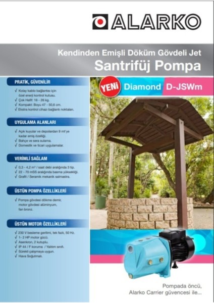 Jet D-JSWM-10H 1 Hp Santrifüj Pompa