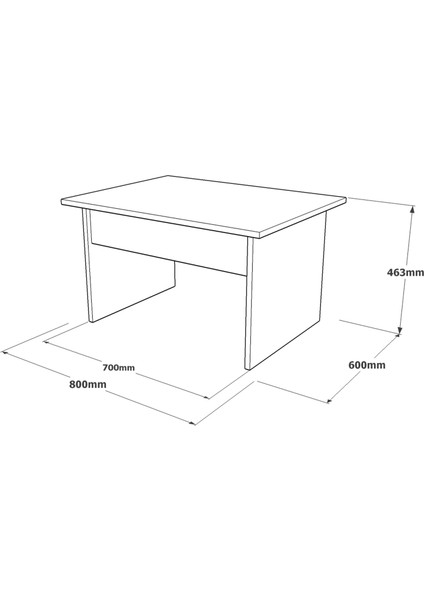 Robin Home Berlin B Ofis Sehpası 80CM*60CM Kahve-Beton-Antrasit Vs2-Cga