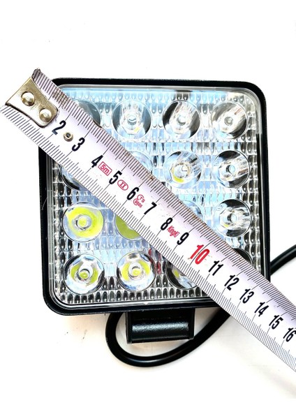 LED Projektör Off Road Çalışma Sis Lambası 16 LED Kare Power LED