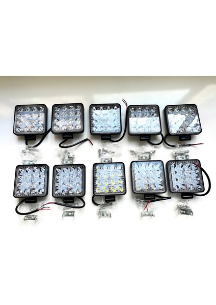 LED Projektör Off Road Çalışma Sis Lambası 16 Kare Power LED 10 Adet