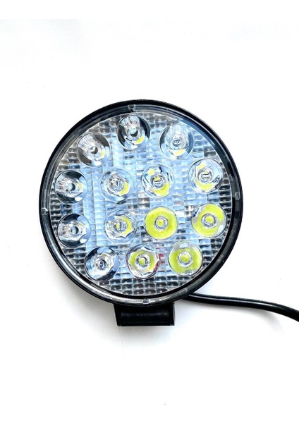 LED Projektör Off Road Çalışma Sis Lambası 14 LED Yuvarlak Power LED