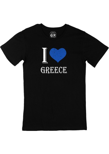 I Love Greece Siyah T-Shirt