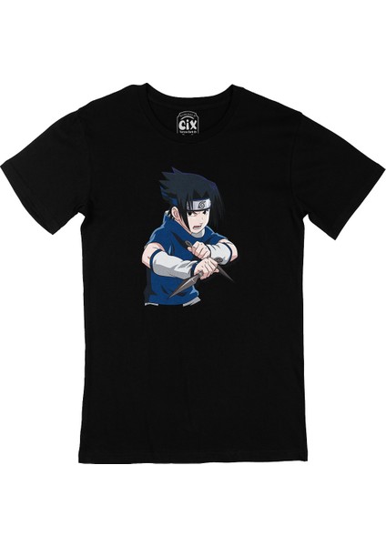 Naruto Sasuke Uchiha Siyah T-Shirt