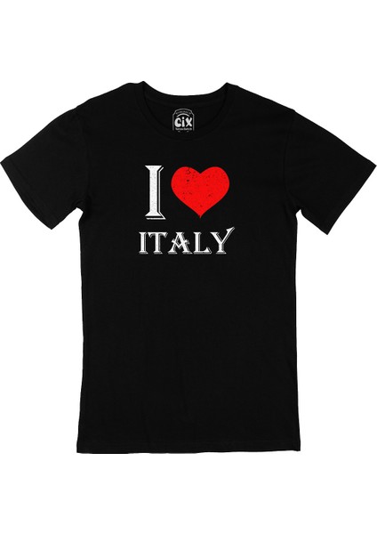 I Love Italy Siyah T-Shirt