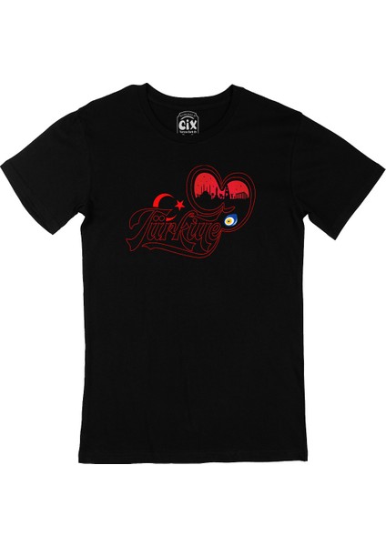 Türkiye Kalpli Siyah T-Shirt
