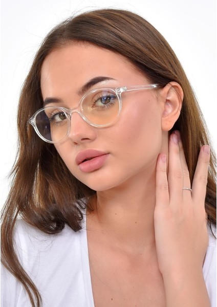 Unisex Şeffaf Güneş Gözlüğü Roudn-Şeffaf