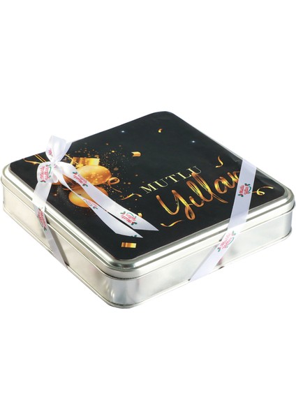 Yılbaşı Hediyesi 64 Adet Yuvarlak Madlen Çikolata (Metal Kutu) modelleri