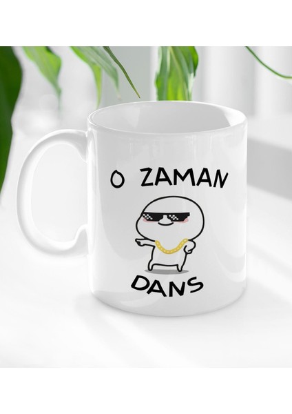 Gift O Zaman Dans Tasarımlı Beyaz Kupa Bardak-1