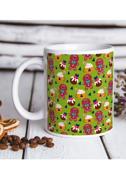 Gift Yılbaşı Tasarımlı Beyaz Kupa Bardak-8