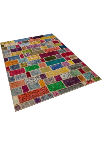 Klasik Modern Patchwork Eskitme Halı 160 x 220 cm 5841