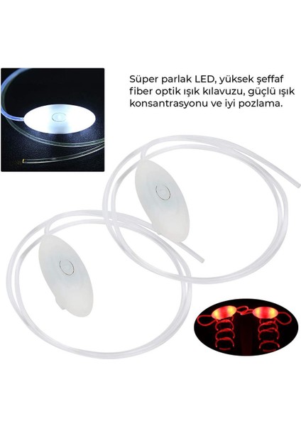 Slr Kırmızı LED Işıklı Fiber Optik Ayakkabı Bağcığı