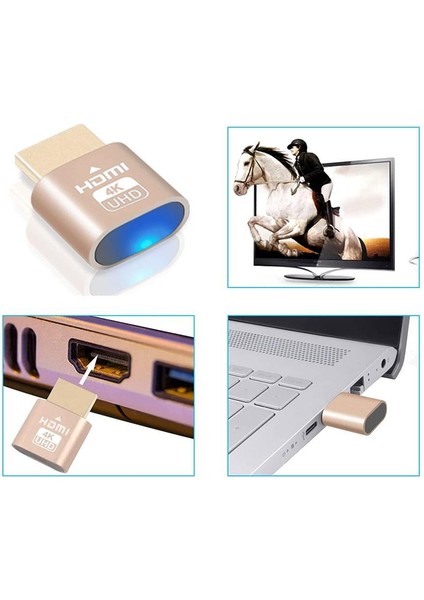 HDMI Dummy Plug Yüksek Çözünürlüklü Sanal Monitör Ekran Emülatörü