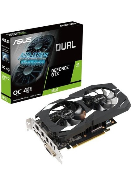 GEFORCE DUAL GTX 1650 4GB 128bit GDDR6 1785MHz OC DVI HDMI DP (DUAL-GTX1650-O4GD6-P) EKRAN KARTI