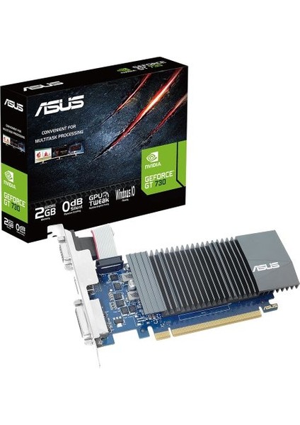 GEFORCE GT 730 2GB 64bit DDR5 733MHz DVI HDMI Low Profile (GT730-SL-2GD5-BRK-E) EKRAN KARTI