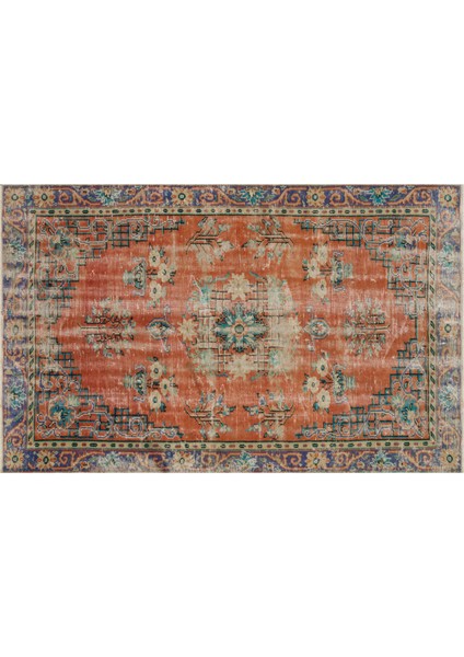 Özel Vintage Eskitme El Dokuma Halı 169 x 263 cm. 8258