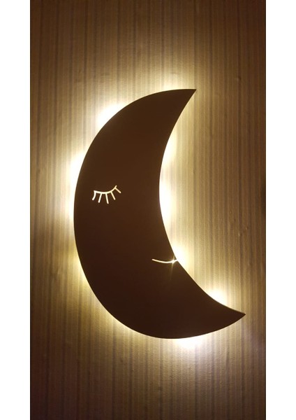Dekoratif Ahşap Çocuk Odası Ledli Gece Lambası