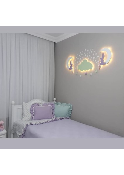 Dekoratif Ahşap Çocuk Odası Ledli Gece Lambası