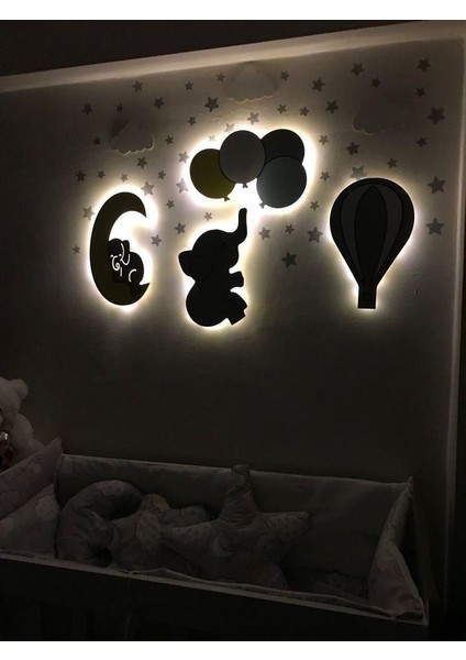 Dekoratif Ahşap Çocuk Odası Ledli Gece Lambası fiyatları