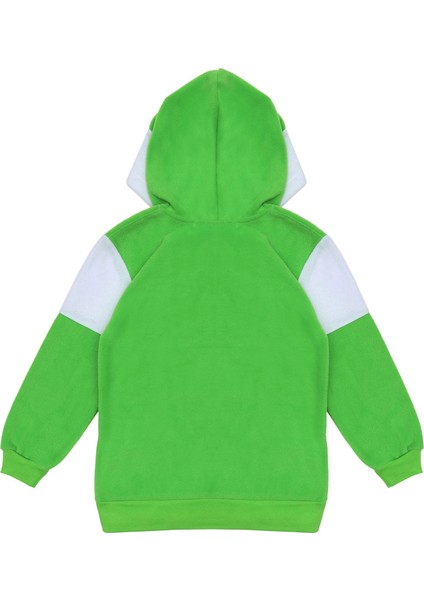 Çocuk Polar Sweatshirt Fıstık Yeşili, Beyaz Kapüşonlu, Kanguru Cepli Kız-Erkek Unisex 1-8 Yaş fiyatları