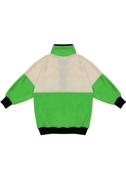 Fıstık Balıkçı Yaka Çıtçıtlı Kız-Erkek Çocuk Unisex Polar Sweatshirt. Yeşil,krem,siyah fiyatları