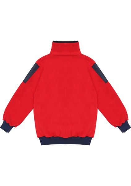 Kamp Kırmızı,lacivert Çıtçıtlı Kız-Erkek Çocuk Unisex Outdoor Polar Sweatshirt. Deri Detaylı. 1-8 Yaş fiyatları