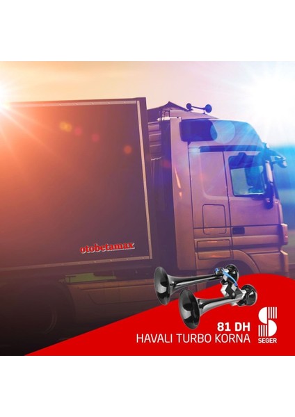 24V Tren, Tır, Ağır Kara Taşıtları Kornası 81DH (Havalı Turbo Korna) EAN-8698520202718 fırsatları