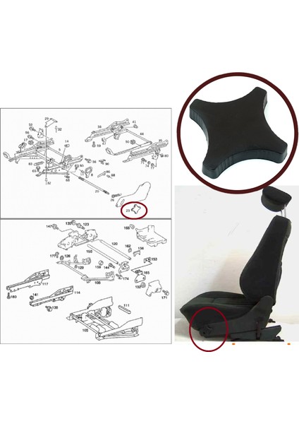 BDP1017 Mercedes W124 Koltuk Ayar Kolu 2029190088 fiyatları