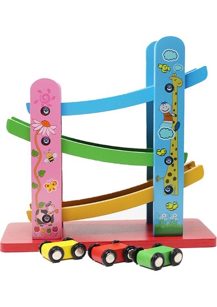 Torutoys Araba Yolu Kayan Araçlar Ahşap Oyuncak