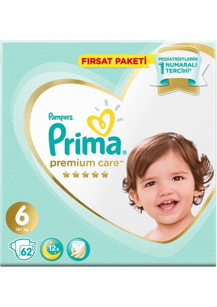 Premium Care Bebek Bezi Fırsat Paketi 6 Beden 62 Adet