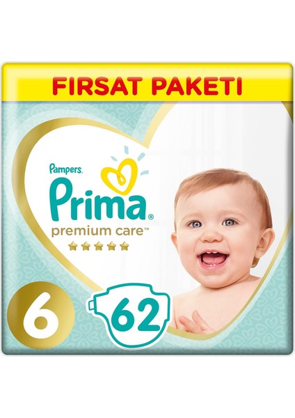 Premium Care Bebek Bezi Fırsat Paketi 6 Beden 62 Adet