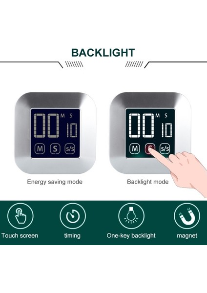 Ts-83 Dokunmatik Zamanlayıcı Çalar Saat Mutfak Gıda LCD Büyük Ekran Geri Sayım Elektronik Hatırlatma Beyaz (Yurt Dışından)