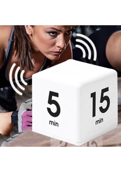 LED Rubiks Cube Time Manager Mutfak Zamanlayıcı, Stil: 1-3-5-10 Beyaz (Yurt Dışından)