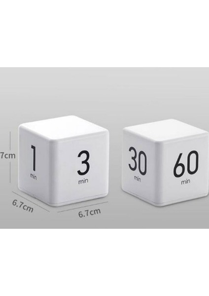 LED Rubiks Cube Time Manager Mutfak Zamanlayıcı, Stil: 1-3-5-10 Beyaz (Yurt Dışından)