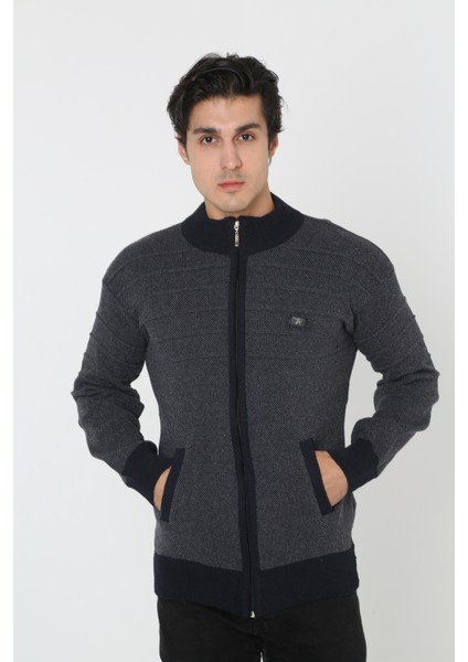 Baba Süper Battal Triko Fermuarlı Örme Hırka & Kazak