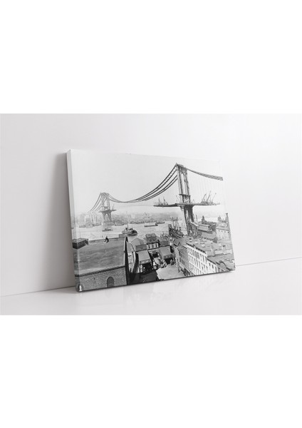 Manhattan Beyaz Köprü Kanvas Tablo