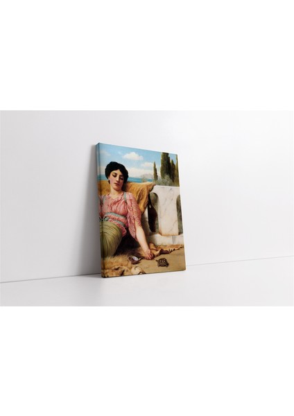 Kadın ve Kaplumbağa Kanvas Tablo