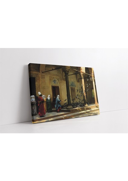 Camii Avlusu Uçan Kuşlar Kanvas Tablo