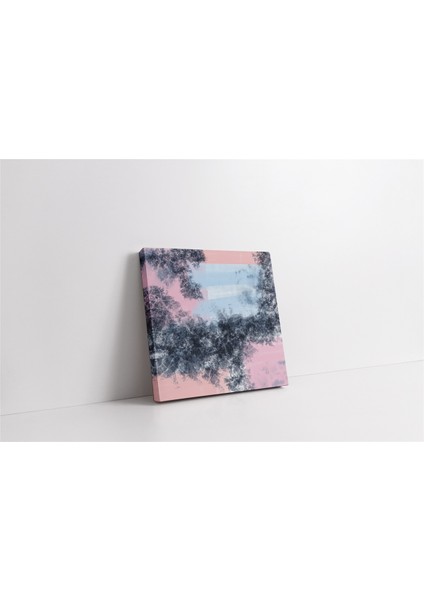 Pembe Gri Soyut Kanvas Tablo