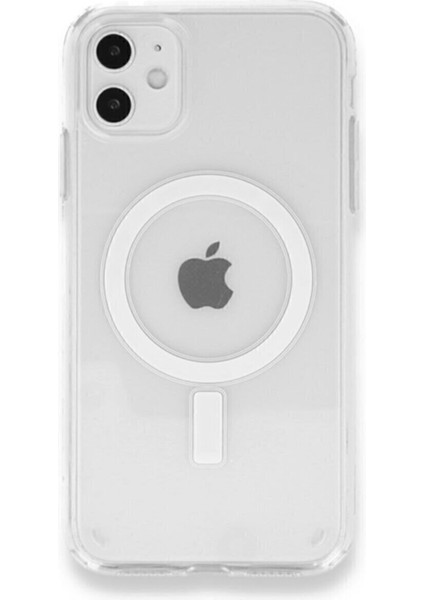 Apple iPhone 11 Kılıf Magsafe Destekli Şeffaf Kablosuz Şarj Uyumlu Köşe Korumalı Kılıf