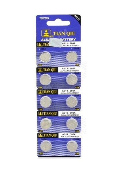 Tianqiu AG12 LR43/386 Alkalin 10'lu Düğme Pil