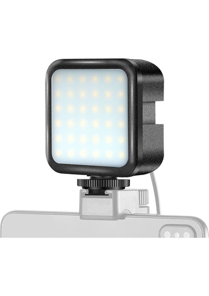 KIT-01LM Video Çekim Mikrofonlu LED Işıklı Taşınabilir Tripod Siyah (Yurt Dışından)