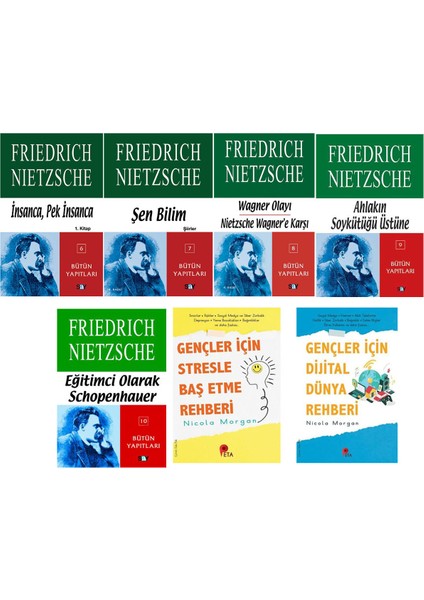 Insanca Pek İnsanca - Şen Bilim – Wagner Olayı – Ahlakın Soykütüğü Üstüne – Eğitimci Olarak Schopenhauner 5 Kitap Set ve + 2 Kitap - Friedrich Nietzsche