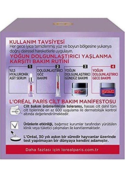 L'Oréal Paris Loreal Paris L'oréal Paris Revitalift Filler Yoğun Dolgunlaştırıcı  Gece Kremi 50 ml - H