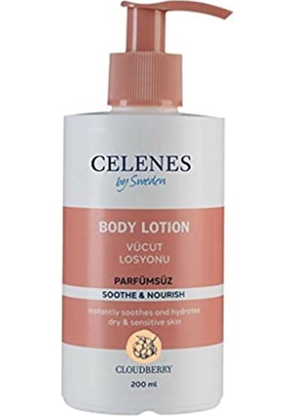 Celenes Cloudberry Vücut Losyonu Kuru/hassas Ciltler (Parfümsüz)