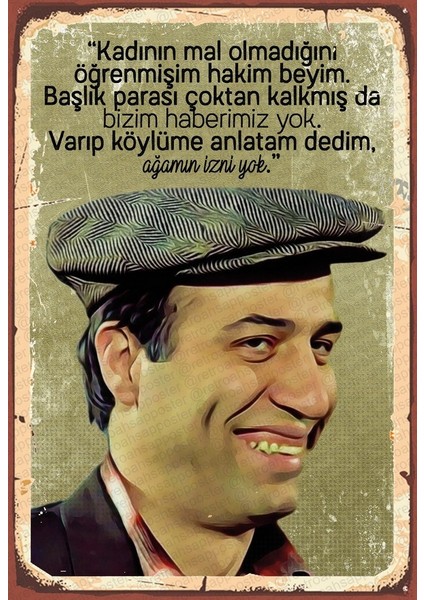 Kemal Sunal Yeşilçam Vintage Retro 20X30 Mdf Poster