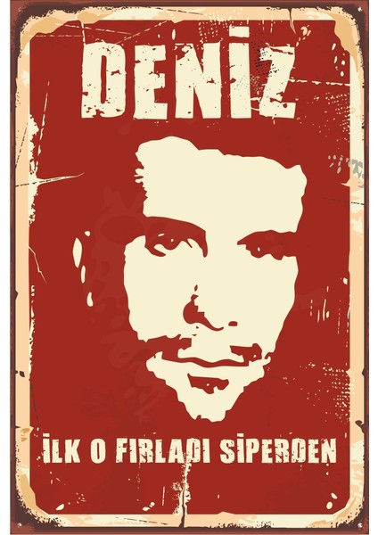 Deniz Gezmiş Retro Vintage 10X20 Mdf Poster