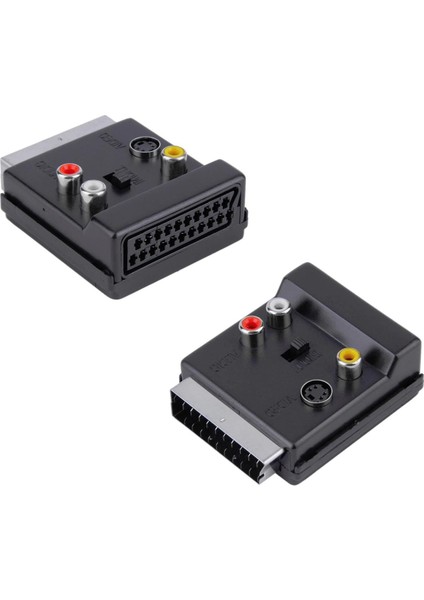 DY-3128 Erkek Dişi 3RCA Switchli (In-Out) Scart Adaptör