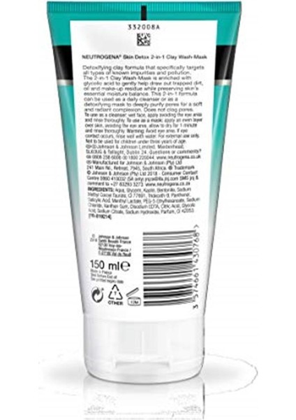 Neutrogrena Skin Detox Arındırıcı Kil Maskesi, 150 ml